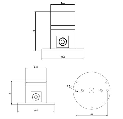 Mechanical Drawing - DFRobot SEN0642 RS485 UV Intensity Measurement Sensor